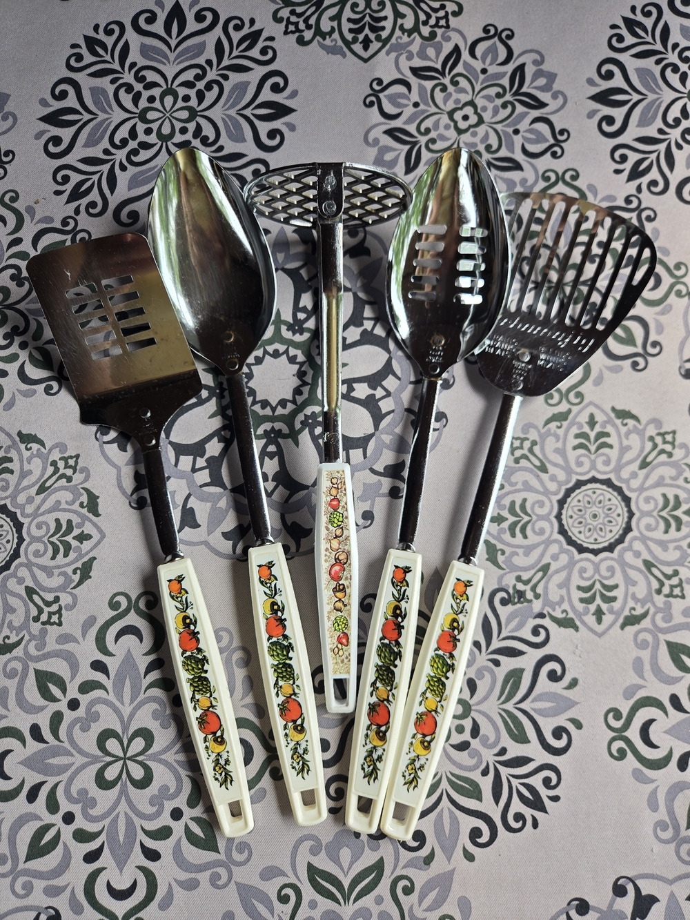 Ekco Spice Of Life Print Kitchen Utensils - Set Of 5 - Picture 12 of 12